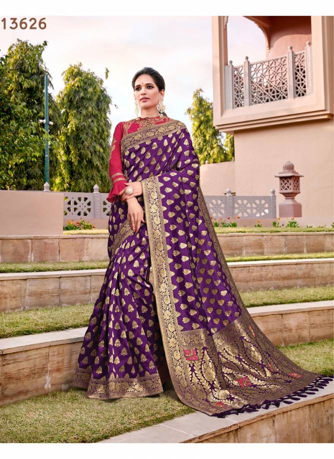 Nayonika Dhaanvi Latest Heavy Designer Thread And Zari Embroidery Work Festive Wear Weaved Silk Saree Collection 